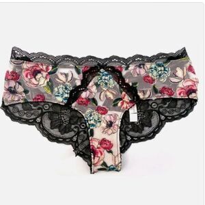 Victorias Secret Very Sexy mesh flower appliqué Cheeky panty